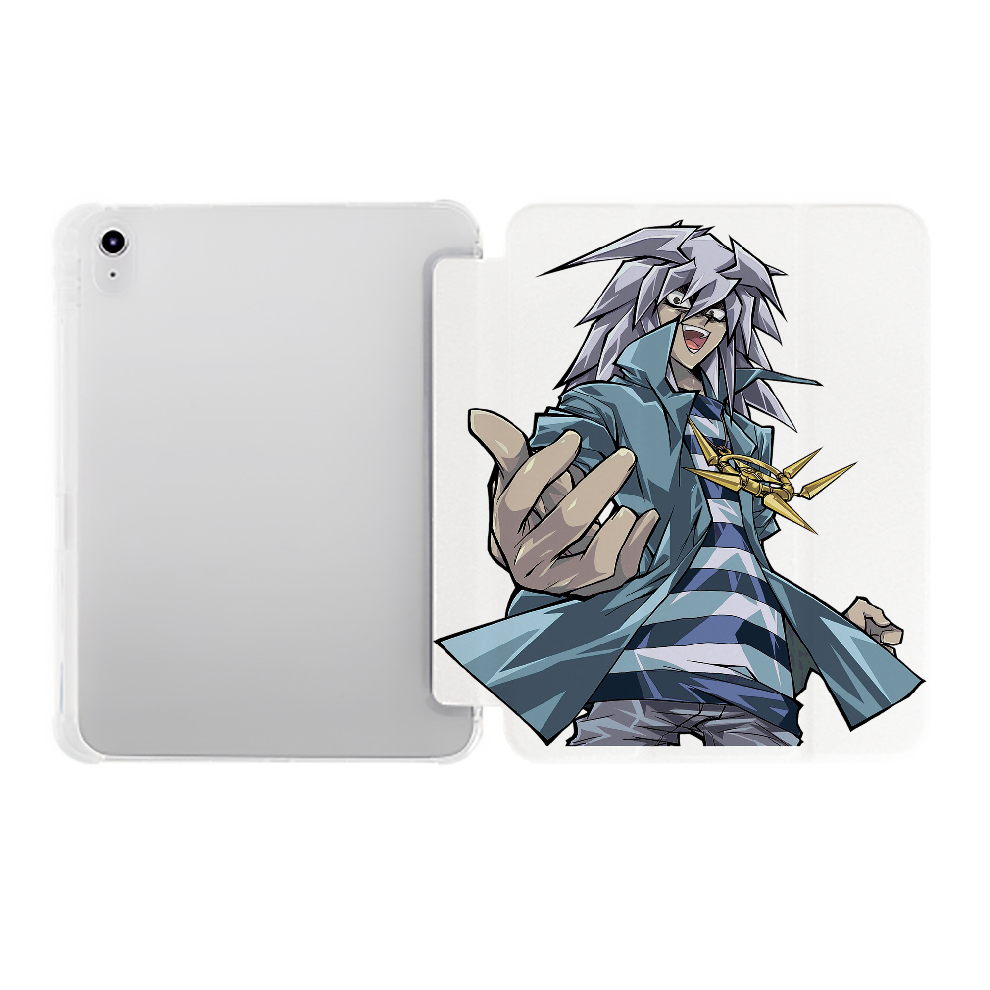 （画像用） 遊☆戯☆王 Yu-Gi-Oh! IPad ケース ペン収納付き 三つ折りスタンド PUレザー×シリコン 対応機種9.5/10.5/10.9インチ